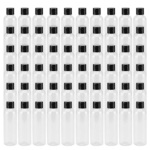 LEXININ 60 Pack 4 Oz Clear Plastic Bottles with Flip Caps, Plastic Travel Empty Bottles, Transparent Refillable Containers for Shampoo, Cream
