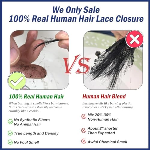 2x6 HD Lace Closure Skinlike 2x6 Human Hair Closure Straight 2x6 Brazilian Virgin Human Hair Kim K Middle Part Closure 2x6 Straight HD Closure 16inch Pre-plucked with Natural Hairline