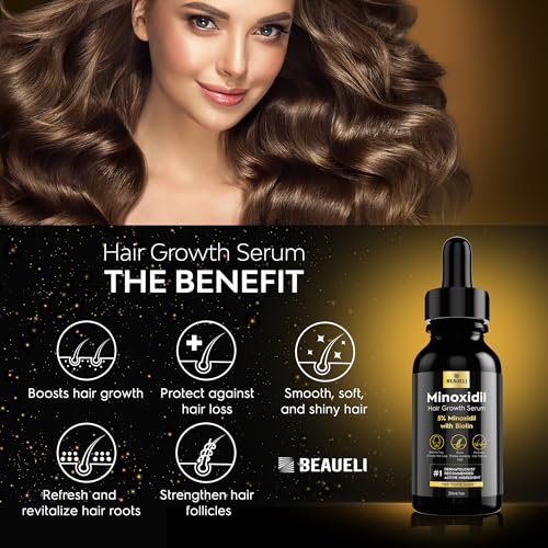 5% Minoxidil for Men and Women, Hair Growth, Beard Growth, Hair Regrowth, Unscented Drop, 3 Fl Oz, 3 Bottles