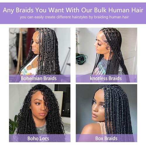 Brazilian Loose Curly Hair Bulk Human Hair Bulk For Braiding No Weft Full End Braids Remy Hair Weaving Extensions Natural Black Color 20 Inch 300g