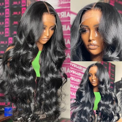 Body Wave Frontal Wigs Human Hair for Women 13x4 HD Lace Front Wigs Human Hair Pre Plucked Body Wave Glueless Human Hair Wigs 180% Density 32 Inch