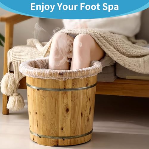 REQEHO 25PCS Pedicure Liners Disposable - Plastic Footsie Footbath Foot Soak Bath Spa Pedicure Bowl Liners Disposable Covers Bags for Feet Basin Soaking Bucket Tub Productos Para Pedicura Spa Supplies