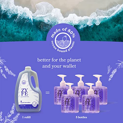 Liquid Hand Soap Refills - Non-Toxic, Plant-Derived Vitamin Infused with Essential Oils - Kitchen Hand Soap Refill & Bathroom Essentials Handsoap Hand Wash - Hush Lavender Scent, 64oz