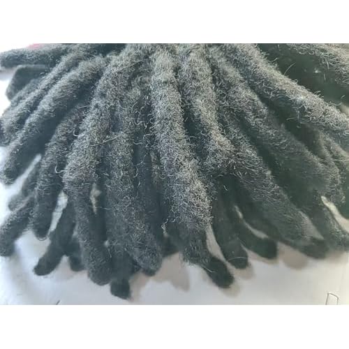 Afro Toupee for Black Braids Hair Pieces Curly Wave 8X10 Lace Base African American Mens Toupee Real Human Hair Piece Mens Wig Hair System (Afro Dreadlock)