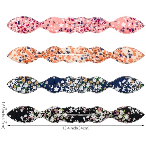 4 Pcs Deft Bun Maker French Twist Rabbit Ear Bun Twister Flower Flexible Quick Hair Styling Accessories for Women Girls
