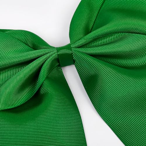 Tobeffect Hair Clip - 8 Inch Green Hair Bow - Cheerleading Bows for Girls, Women, Cheerleaders Grosgrain Material - Perfect for Hair Securing, Festivals, Birthdays, Weddings, School