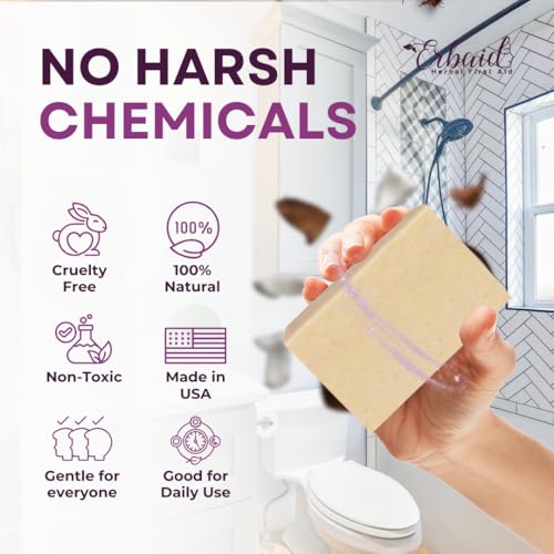 Eczema Soap Bar for Face and Body ? All Natural Dermatitis, Psoriasis Treatment for Dry Itchy Sensitive Skin Relief ? Gentle Detoxifying, Healing, Anti-Itch, Oatmeal Goat Milk Wash for Kids, & Adults