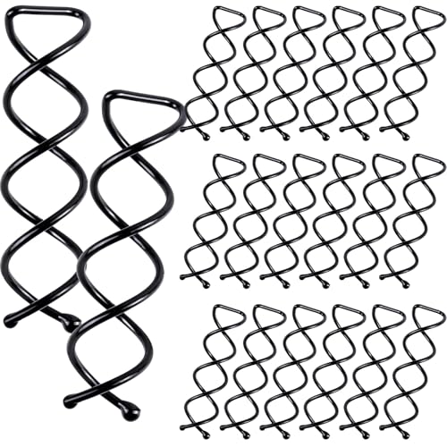20PCS Spiral Hair Pins, Spin Pins Spiral Bobby Pins for Girls, Women and Kids, Non-Scratch Round Clip & Bun Twist, Stylish Bun Bobby Pins, Premium Spin Pins for Hair, Black