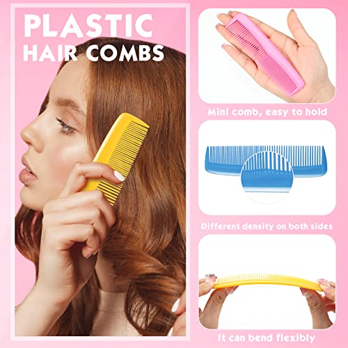 56 Pcs Mini Wet Hair Brush Hair Combs Set 28 Small Pocket Travel Detangler Brush 28 Colorful Combs Toddler Mini Detangling Brushes Soft Bristles for Women Baby Girls Kids(Classic Color)