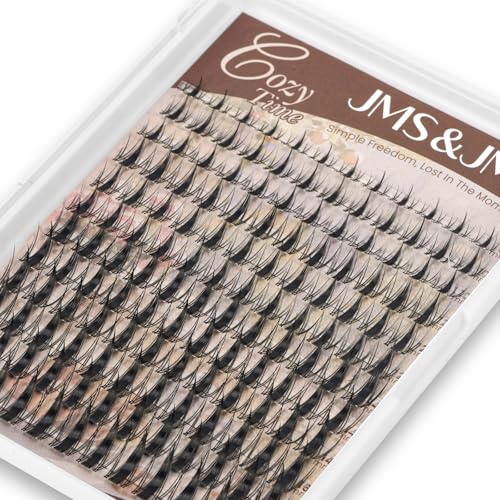 JMS&JMS Lash Clusters 144 Pcs Natural Cluster Lashes Invisible Band Manga Lashes Super Thin Band Reusable Soft & Comfortable(Fairy,8-18mix)