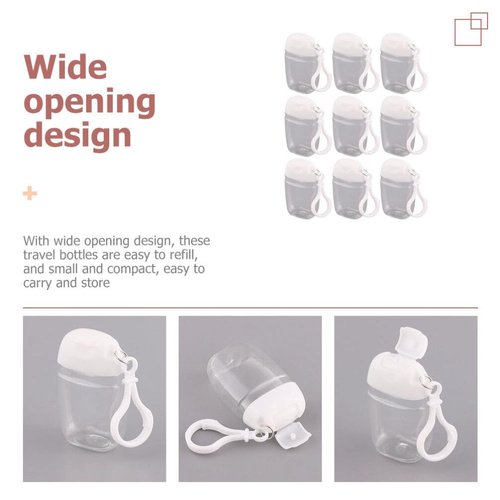 minkissy 27PCS 30ML Travel Size Clear Bottle with Keychain Bulk Plastic Pump Bottles with Flip Cap Leakproof Refillable Bottles Empty Shampoo Bottle for Liquid Travel Lotion