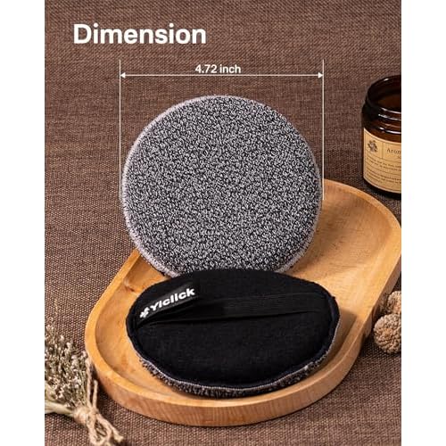 Yiclick Exfoliating Body Scrubber Exfoliator 2 Pack - Exfoliating Sponge, Shower Bath Sponge Loofah with Handle, Body Scrub Lufas Washcloth Net Brush for Women Men, Dead Skin Remover for Body