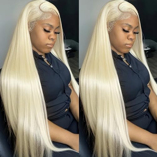 26 Inch 613 Lace Front Wigs Human Hair 13X6 Blonde Straight HD Transparent Lace Frontal Wigs Human Hair for Women Pre Plucked with Baby Hair 200% Density Glueless Wigs