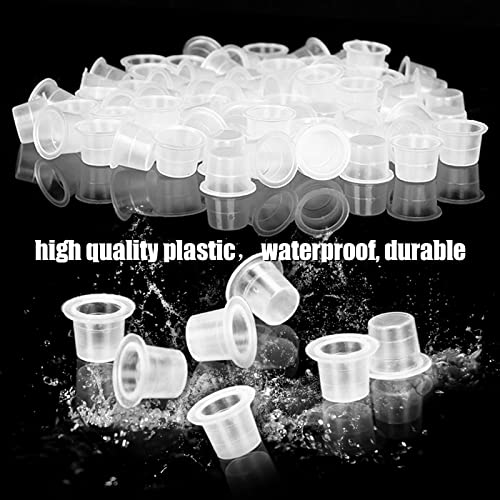 Rayyl 300Pcs Tattoo Ink Caps with 3Pcs Tattoo Ink Cups Holders - Included 100 Small 100 Medium 100 Large Tattoo Ink Caps and 3Pcs Ink Cups Holders for Tattoo Supplies Tattoo Kit¡¦