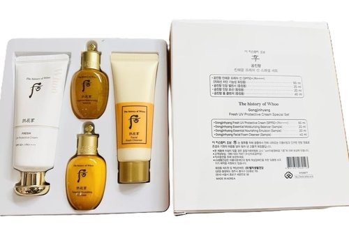 The Whoo Fresh UV Protective Cream Special 4pcs Set SPF 50+/ PA ++++ Provide Long-lasting Hydration to Dry Skin Complex, Moisturization and Nourish the Skin. Made in Korea