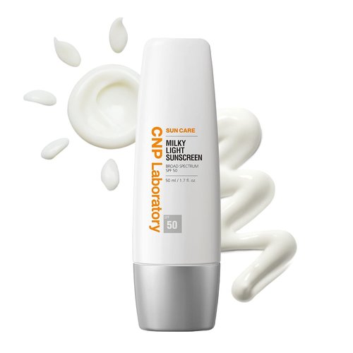 CNP Daily Milky Light Sunscreen (1.7 fl. oz.) - Broad Spectrum SPF 50 UV Protection with Niacinamide, for Face & Body, No White Cast, Fast Absorbing, Non-Greasy Finish, Gifts for Women