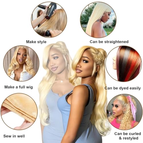 YISEA Brazilian 613 Body Wave 3 Bundles 300g 12A 100% Unprocessed Virgin Human Hair 613 Color Mixed Body Wave Hair Bundles 10 10 10