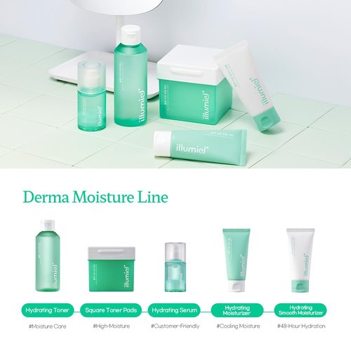 illumiel Aqua Hydrating Smooth Moisturizer for Long-lasting Skin Moisture Barrier with Xylitylglucoside & 5 types of Ceramides [Vegan & Korean Skincare] - 1.69 fl. oz.