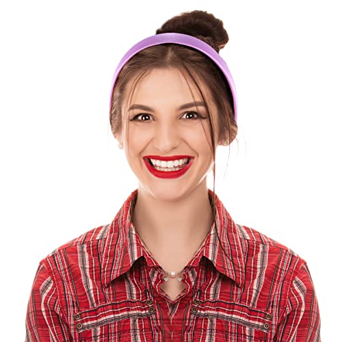 Duufin 30 Pieces Satin Headband for Women and Girls - 1 Inch Hard Headbands in 30 Colors Plastic and Satin Fabric, Simple and Practical, Craft and DIY