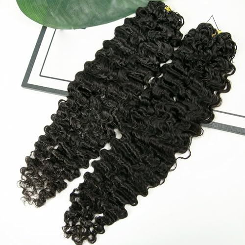 BLG Burmese Water Wave Human Crochet Hair 20 Inch 120g Knotless Pre-Separated Crochet Hair Extensions Real Human Hair Burmese Curly Micro-Link Crochet Hair for Women