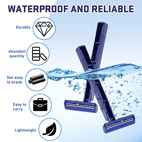 Chumia Twin Blade Razors for Men Stainless Steel Disposable Razors Men Bulk Plastic Shavers Multipurpose Portable Manual Disposable Shavers for Bathing Hotel Travel(400 Pieces)