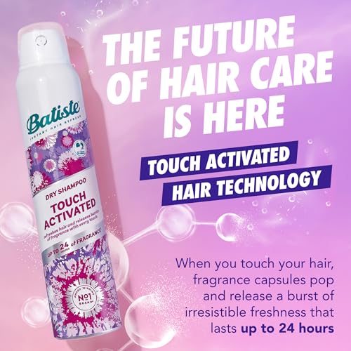 Batiste Touch Activated Dry Shampoo, Up to 24 Hours of Freshness, Absorbs Oil in Hair Between Washes with Lasting Scent Releasing Technology, 3.81 Oz