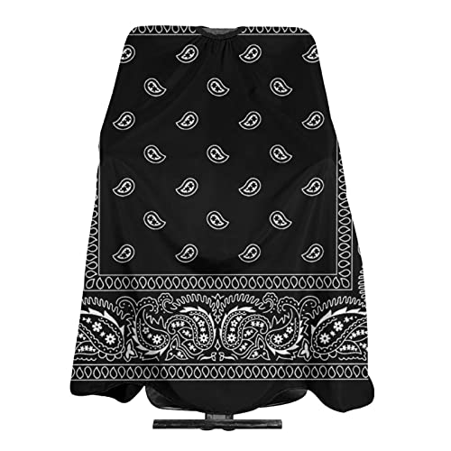 VERTEX&KAIBIN Barber Cape for men Hair Cutting,Black Paisley Cool cape designer,professional barber supply capes