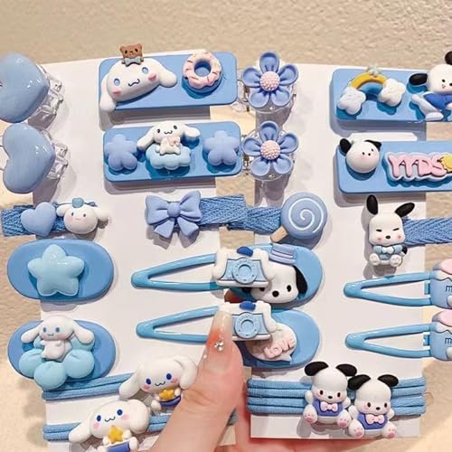 12 Pieces Kawaii Hair Clips for Girls Cartoon Girl Hair Accessories,Cute Things for Teen Girl Gifts (Kitty-1)