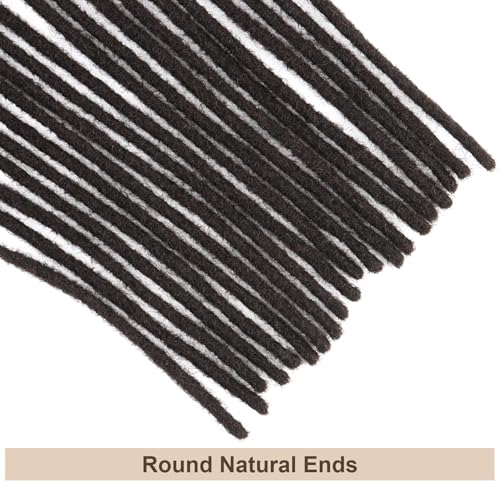 0.4cm Thickness Real Human Hair Dreadlock Extensions for Men/Women 10 Inch 100 Strands Full Handmade Permanent Locs Extensions Human Hair Can Be Dyed and Bleached