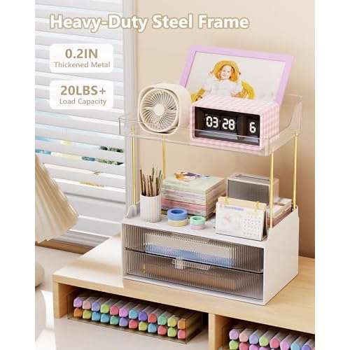 Bathroom Organizers and Storage, Makeup Organizer (Sturdy Durable Attractive), Ideal for Vanity, Countertop, Counter, Perfume, Skincare, Cabinet, Cosmetic, Dresser Organizer (white)