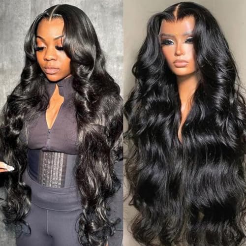 IWISH 220% Density Full 13x6 Body Wave Lace Frontal Wigs Human Hair Virgin Body Wave 20Inch 13x6 HD Transparent Lace Front Wigs 12A Brazilian Human Hair Pre Plucked With Baby Hair