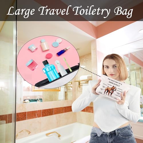 Funny American Bully Lovers Gifts The Anatomy of A American Bully Clever Minds Cosmetic Bags American Bully Veterinary Mom Travel Toiletry Bags (American Bully)