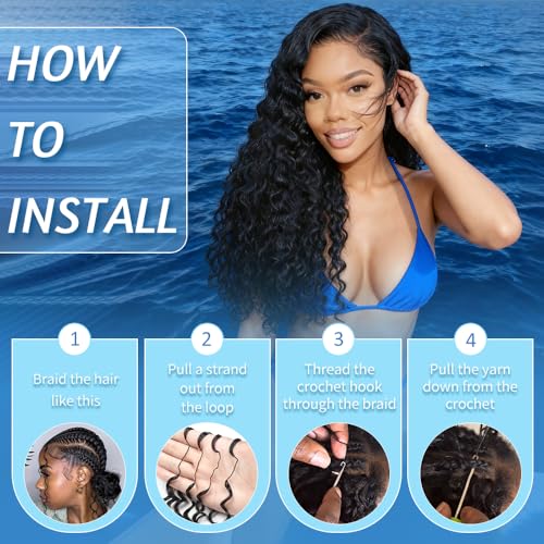 Curly Human Crochet Hair for Black Women 18 Inch Knotless Crochet Human Hair Pre-Separated Crochet Braiding Human Hair Extensions 100 Strands Natural Black 125g