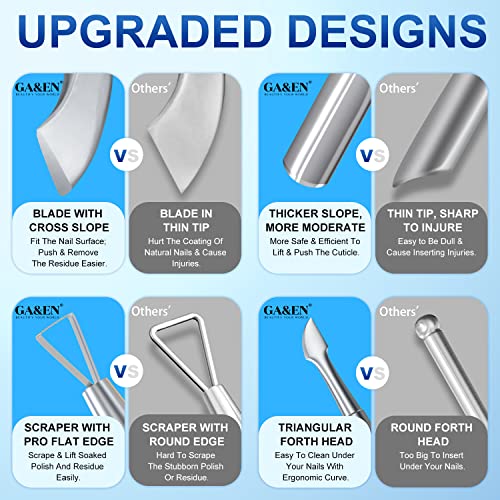 2PCS Metal Silver Cuticle Pusher and Scraper, Nail Trimmer Cutter Stainless Steel Gel Scraper Tool, Nail Polish Remover Peeler Durable Salon Manicure Pedicure Cleaner for Fingernail and Toenail