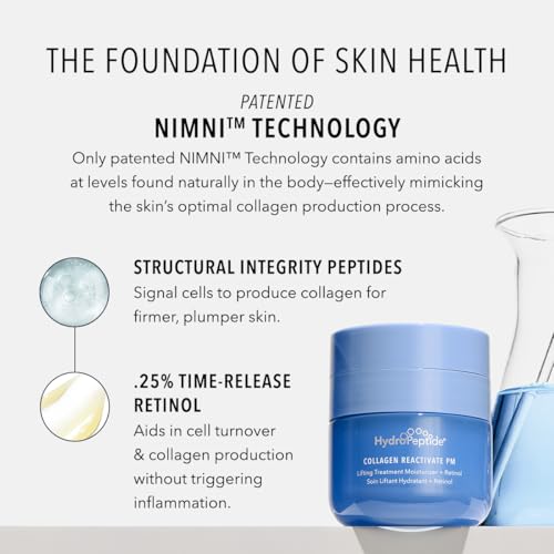 HydroPeptide Collagen ReActivate PM, Lifting Treatment Moisturizer + Retinol with NIMNI Technology, 1 Ounce