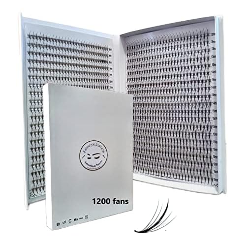 1200 Wispy Premade fans 5D 0.07 Mixed Lengths 9-16mm 1000 fans 7D 0.05 Volume loose Lashes C D Curl Handmade Fan eyelash extensions Kimeyelashes promade fan (Curl C, 5D - 0.07 - Wispy 1200f)