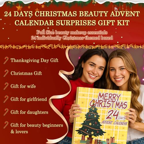 UCANBE Makeup Advent Calendar 2025, 24 Days Christams Makeup Sets For Women Gift, 2025 Xmas Countdown Calendar 24 Individually Boxed Full Make Up Kits For Teens Beauty Gift