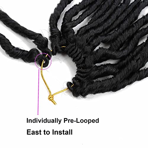 Deep Faux Locs Crochet Hair 8 Packs 24 Inch Soft Locs Crochet Hair Pre Looped Deep wave Crochet Hair for Black Women Goddess Locs Crochet Braids with Curly Ends Dreadlocs Synthetic Hair Extension 1B