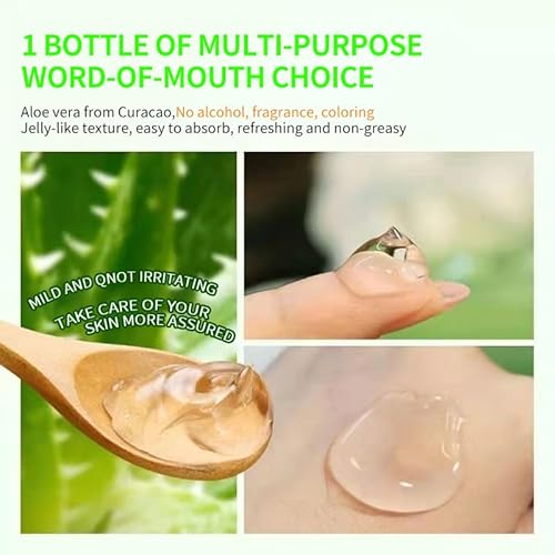 Organic Aloe Vera Gel, 100% Pure Soothing Moisturizer And Hydrating Gel, Fast Absorbing, Unscented,For Face, Body, Hair And Skin, No Alcohol And Unscented 10.5oz
