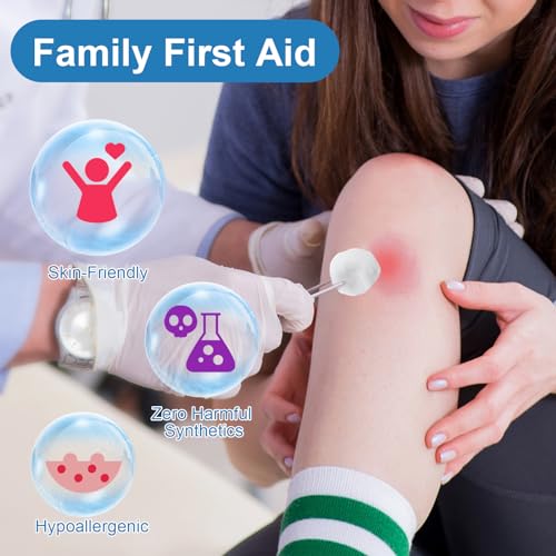 2000 Pcs Soft Cotton Ball Bulk Organic Medium Cotton Ball for Absorbent Multipurpose Pure Nail Polish Remover Makeup Removal First Aid Face Crafting Cleaning Skin Applying Lotion
