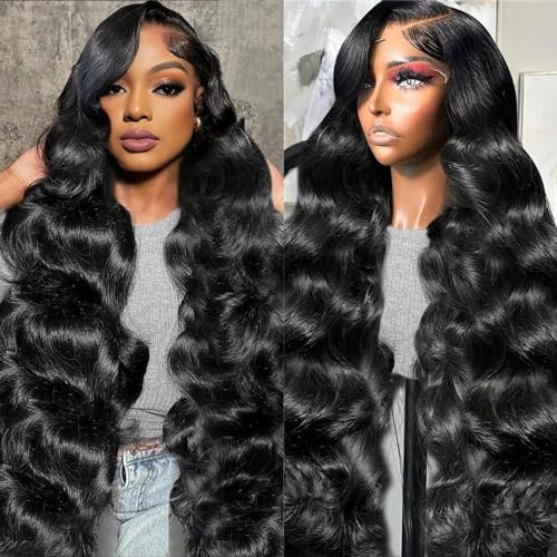 Becolor 30 Inch Lace Front Wigs Human Hair Body Wave 13X4 Lace Frontal Wigs Human Hair for Women 180% Density HD Lace Glueless Wigs Human Hair with Baby Hair