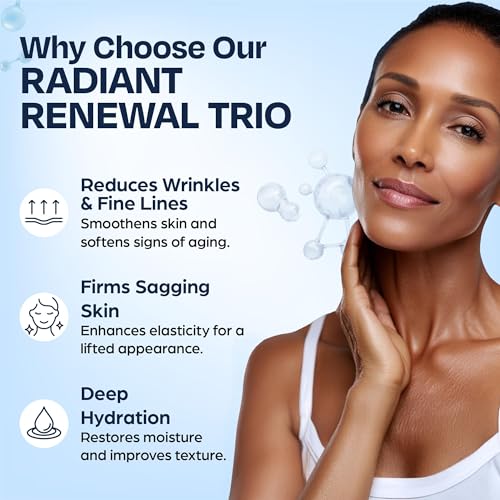 Everyday Glow Cream - Radiant Renewal Trio with Collagen, Retinol & Hyaluronic Acid - Hydrating Face & Decollete Cream for Women of All Ages - 1.7 oz