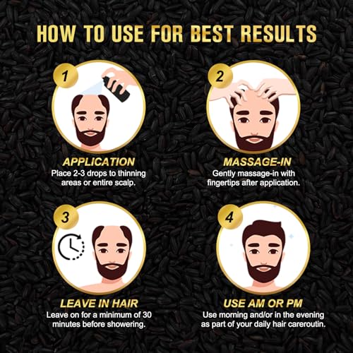 (3Pc) Organic Black Rice Water Spray for Hair Growth, A Solution with Castor Oil & Ginger Root Extract for Thicker, Fuller Hair, Targets Hair Loss and Repairs Damage 300ml/9.6 fl.oz