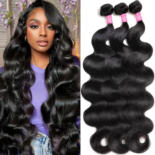 Body Wave Bundles Human Hair 12A Body Wave Bundles Human Hair 24 24 24 Inch 3 Bundles Brazilian Virgin Hair Extensions Natural Color