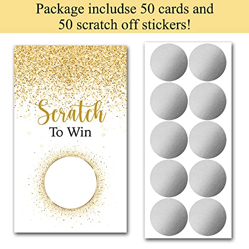 Haizct 50 Pack Gold Dust Blank Gift Certificate Scratch Off Cards for Small Business, Spa Beauty Makeup Hair Salon, Bridal Shower, Baby Shower, Country Wedding, Gold Dust-GK082
