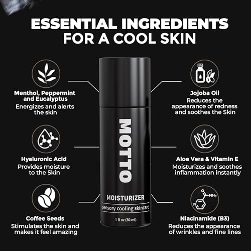 MOTTO Men's Face Moisturizer: Affordable Luxury for Refreshed Skin. ICE COLD Hydrating Cream, Lightweight & Non-Greasy for Daily Use. Soothes & Cools Instantly.