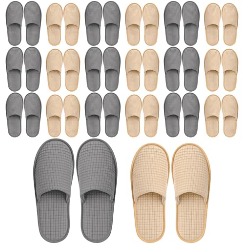 12-20 Pairs Disposable Slippers for Guest, Non Slip Disposable Slippers for Women and Men, Breathable House Slippers Indoor Outdoor for Hotel Essentials Shoeless Home Spa Travel
