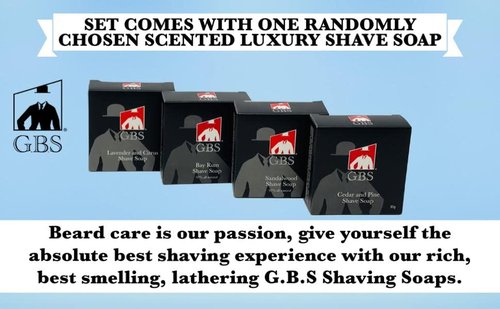 G.B.S Men's Wet Shaving Black Set - Pack of 3 Piece- Synthetic Hair Shaving Brush, Ceramic Mug and 97% All Natural Shaving Soap Compliments for any Shaving Razor