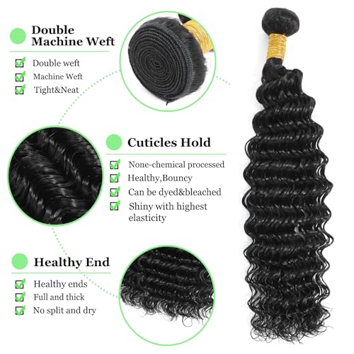 Deep Wave Bundles 28 28 28 Inch 12A Soft And Thick Double Weft 100% Unprocessed Brazilian Remy Curly Human Hair Bundles for Black Women