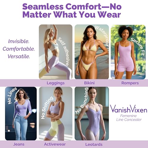 Petite Silicone Anti-Camel Modesty Toe Concealer ? XS 2-Pack ? Seamless, Reusable, Self-Adhesive Covers for Swimsuit, Leggings & Activewear to Cover Frontal Wedge Camal Toe